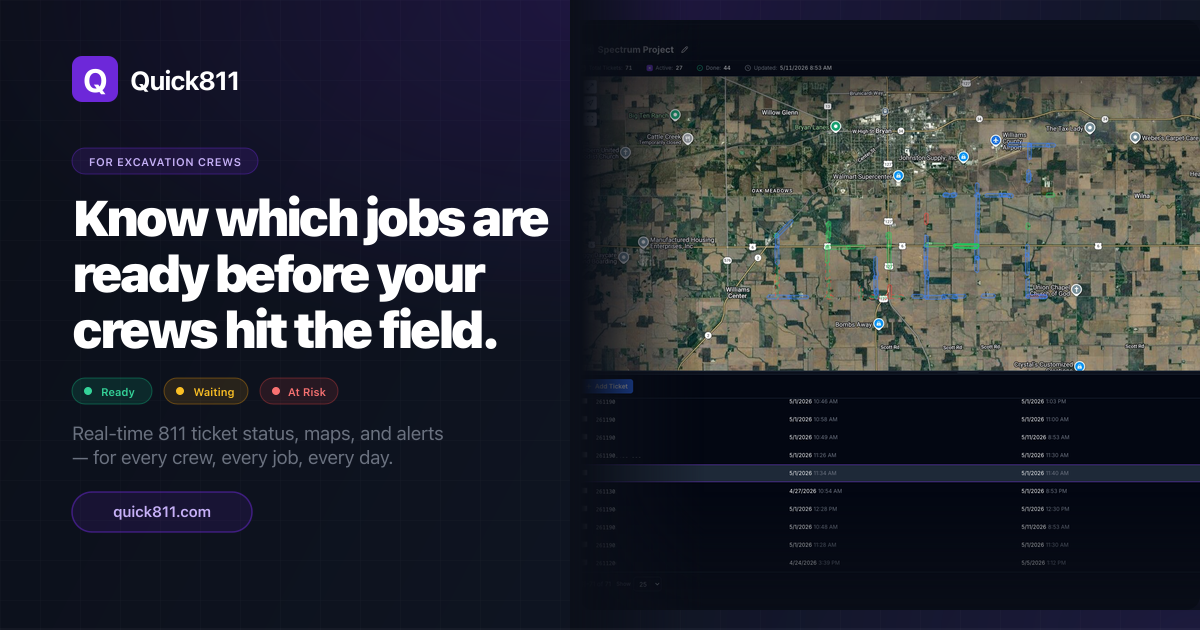811 Rig Quick811 | 811 Ticket Management Software for Utility Contractors